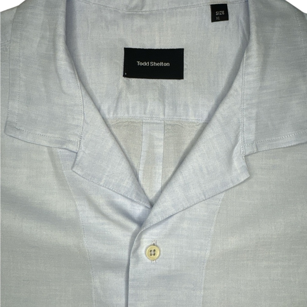 Todd Shelton Men’s Short Sleeve Button Down Shirt Size‎ XL Light Powder Blue